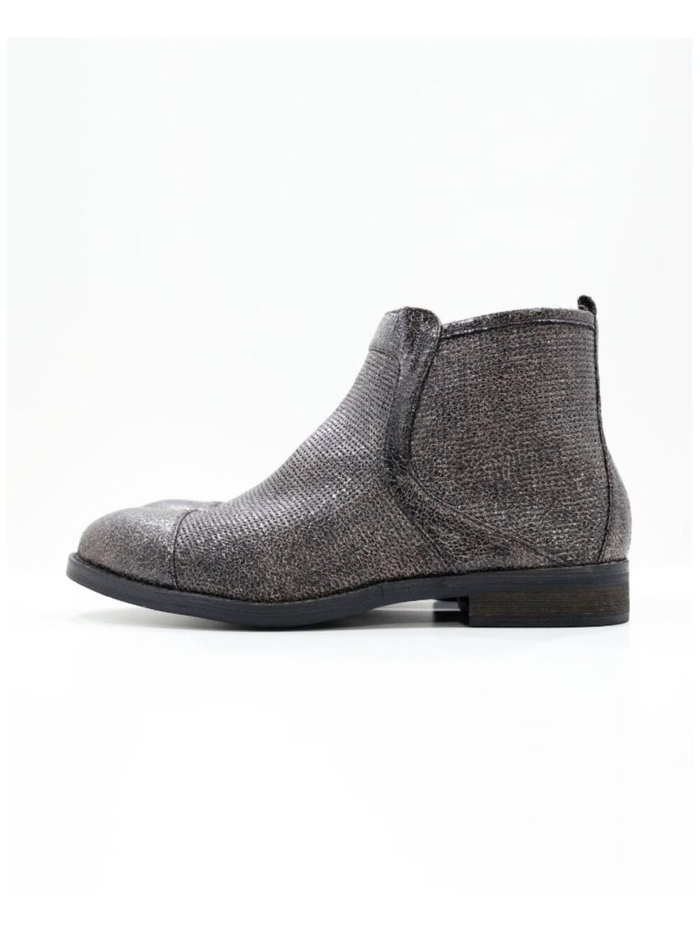 Vanessa Wu Brown Metallic Leather Flat Ankle Boots - Women's 11/EU 41 NWOB
